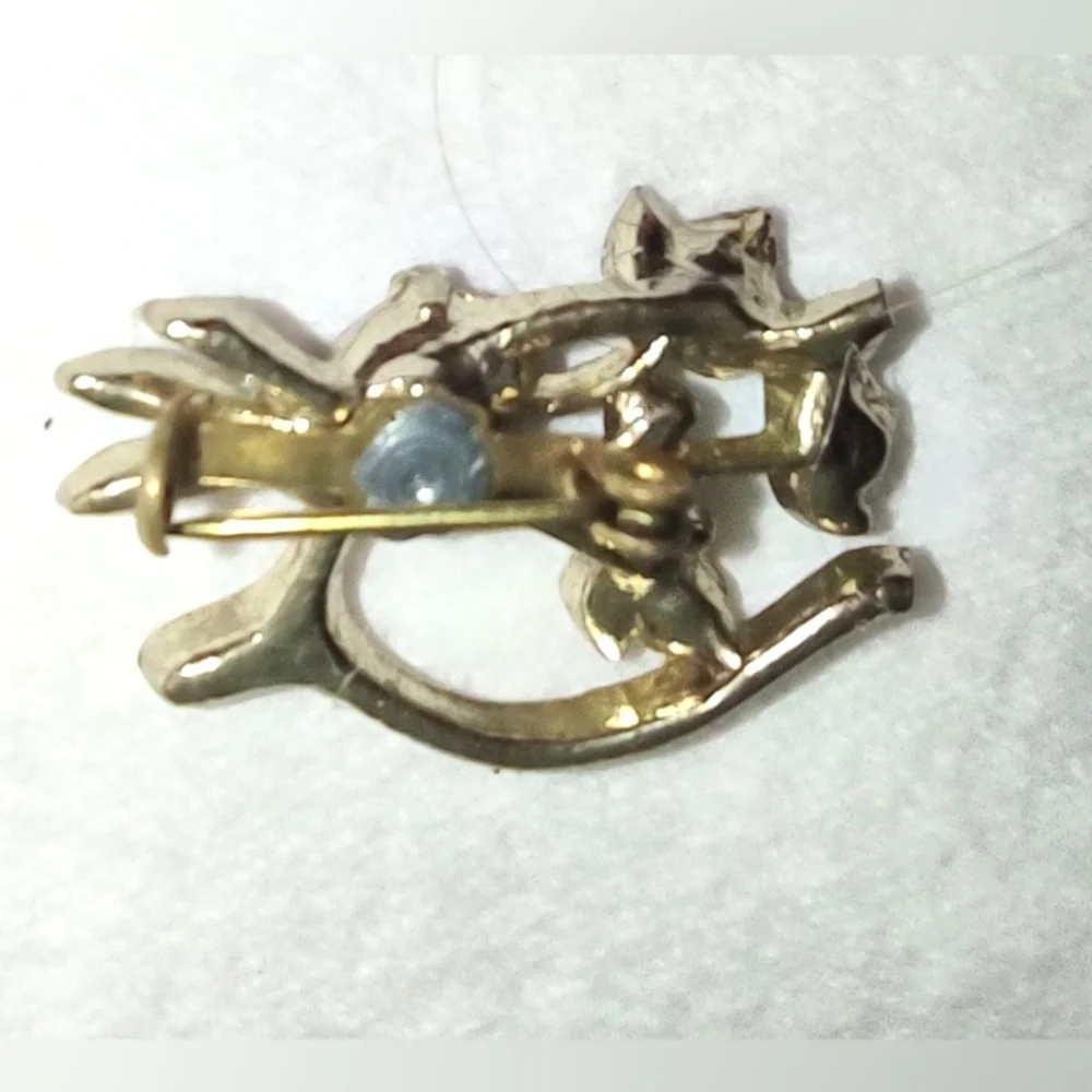 Vintage Wishbone & Flower Bouquet Brooch